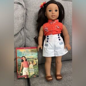 American girl dolls Nanea and Tenney with accessories